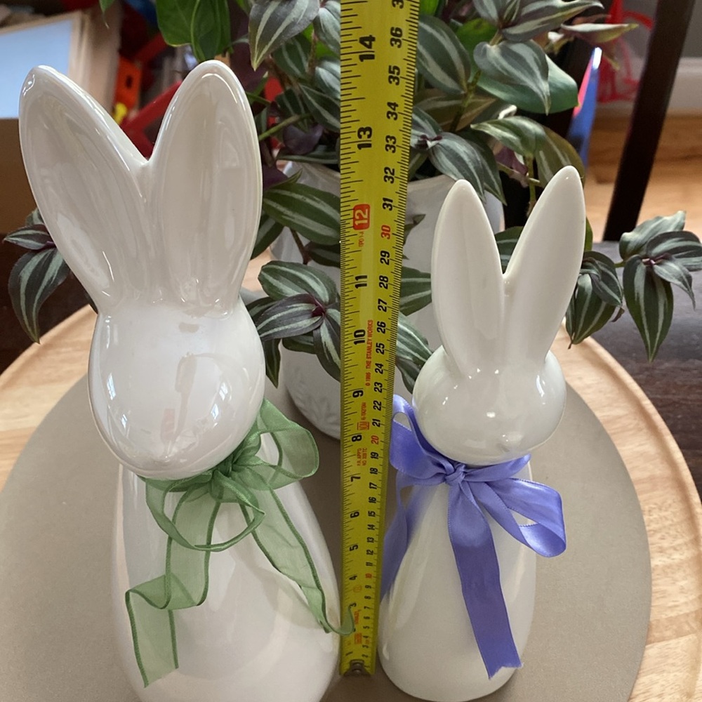 Set of 2 ceramic bunnies - Picture 7 of 8